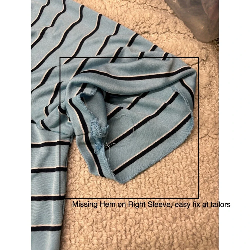 Polo Ralph Lauren‎ Golf Shirt Mens Large Blue Striped 121st US Open Torrey Pines